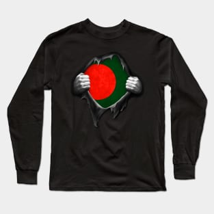 Bangladesh Flag Bangladeshi Roots DNA Pride Gift Long Sleeve T-Shirt